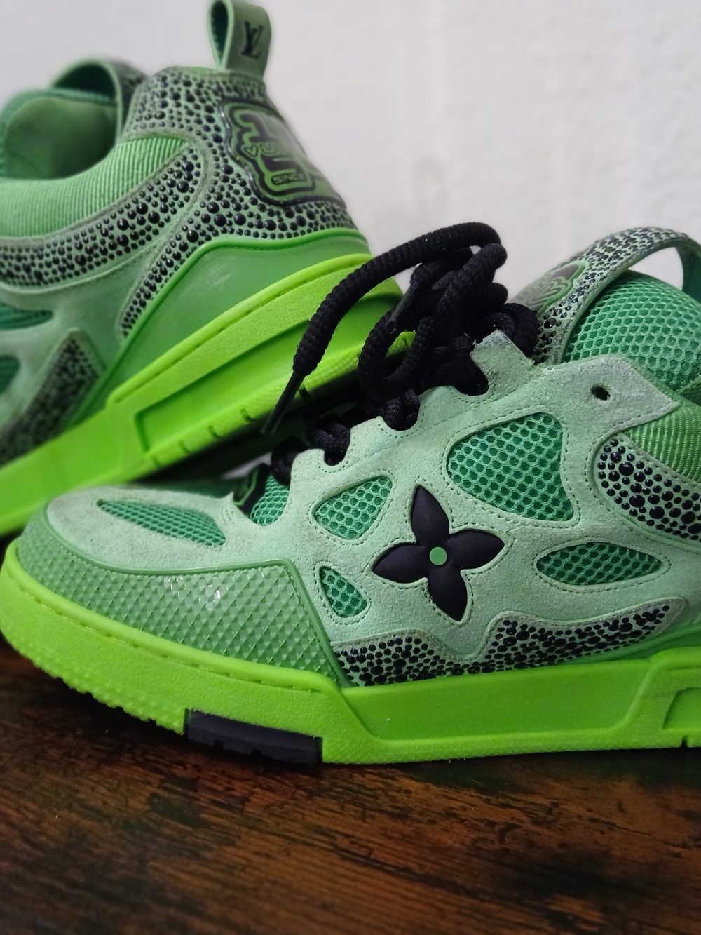LV Skate Shoes Green Low-Top Sneakers